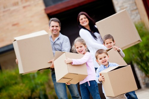 Boxes and furniture arranged in secure storage in Kenton