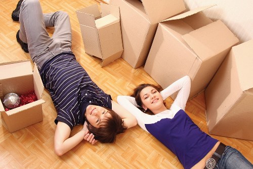 Apartment move with movers navigating stairs in Kenton