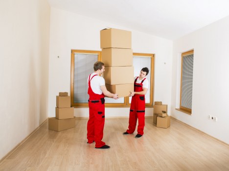 Packed moving boxes ready for house removals in Kenton