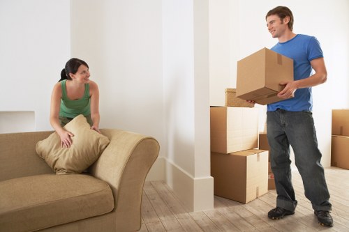 Business owner organizing stock using mobile self storage in Kenton